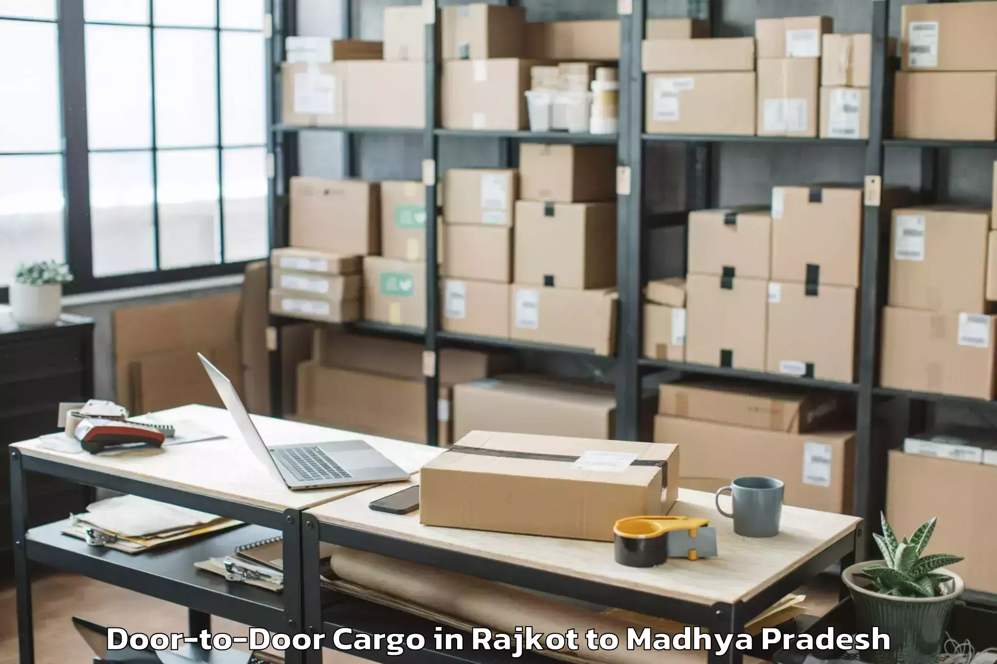 Easy Rajkot to Singrauli Door To Door Cargo Booking